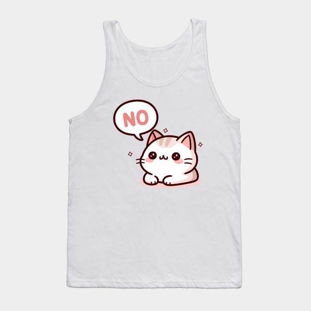 Whimsical Cat Says No Tank Top by PhotoSphere